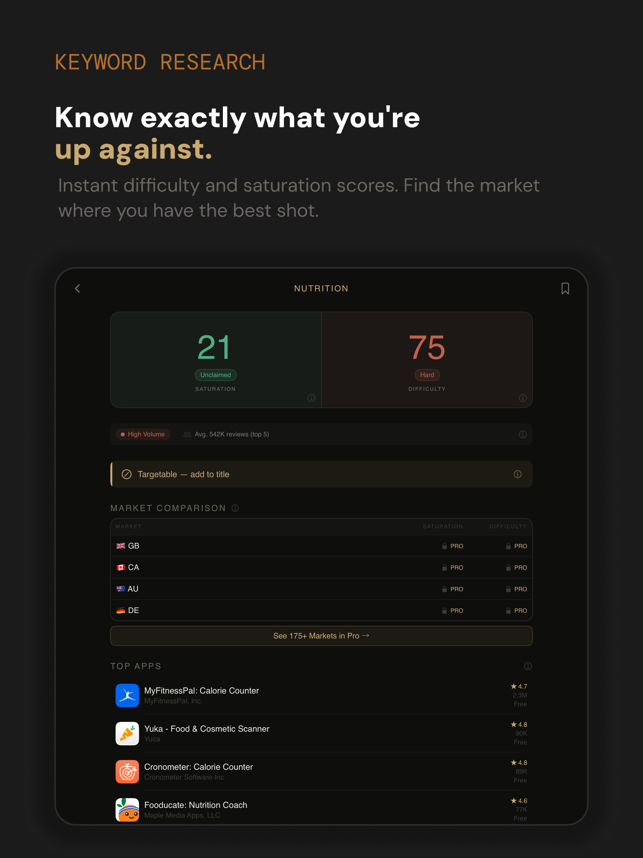 Keyword Scout on iPad — bulk search